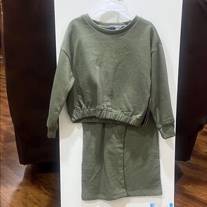 Reebok Kids Matching Set in Olive Green